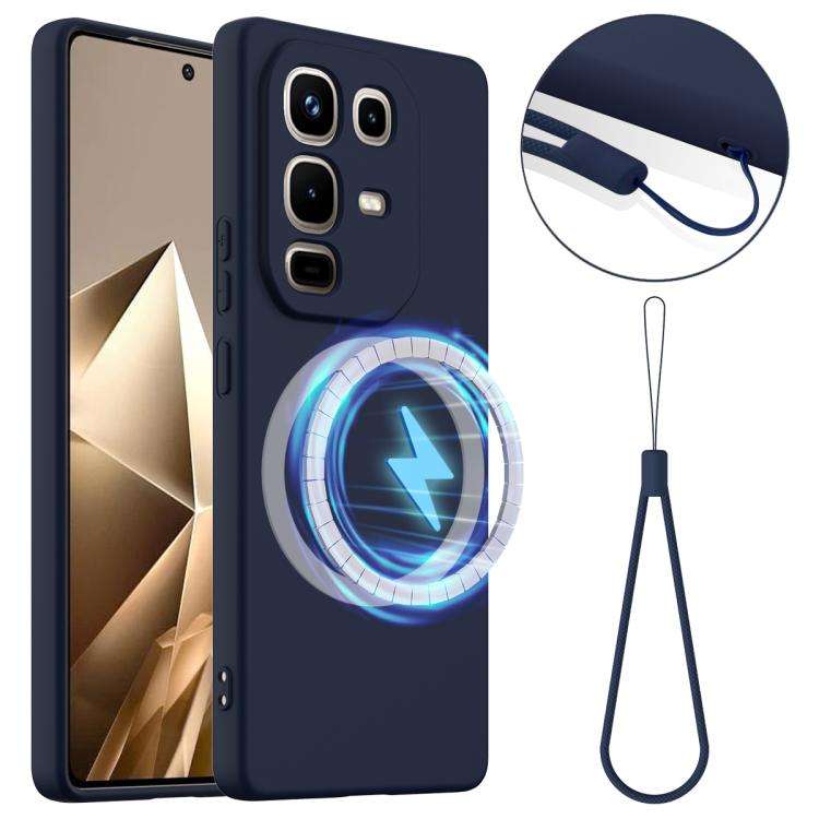 For Infinix Note 50 Pro+ Shockproof Silicone Magsafe Phone Case(Navy Blue)