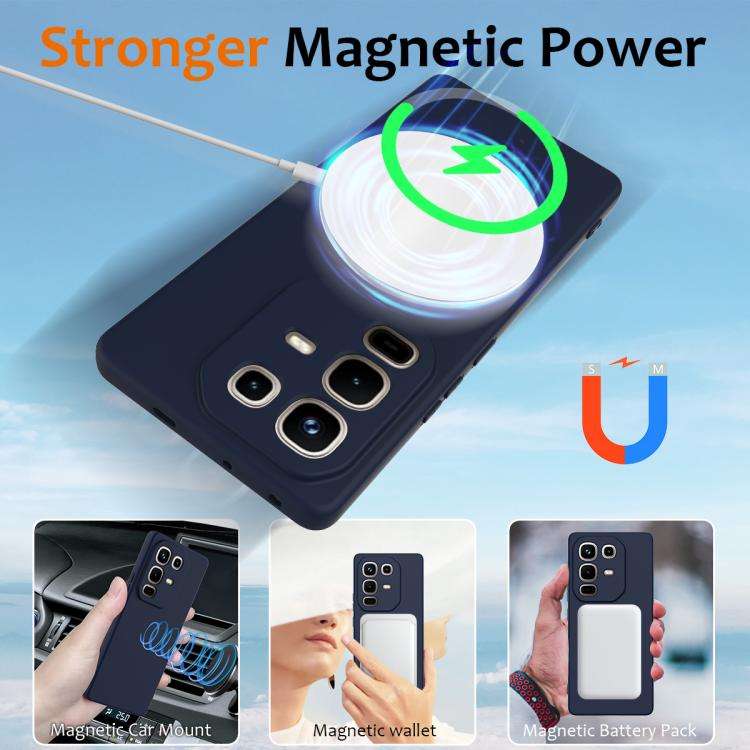 For Infinix Note 50 Pro+ Shockproof Silicone Magsafe Phone Case(Navy Blue)