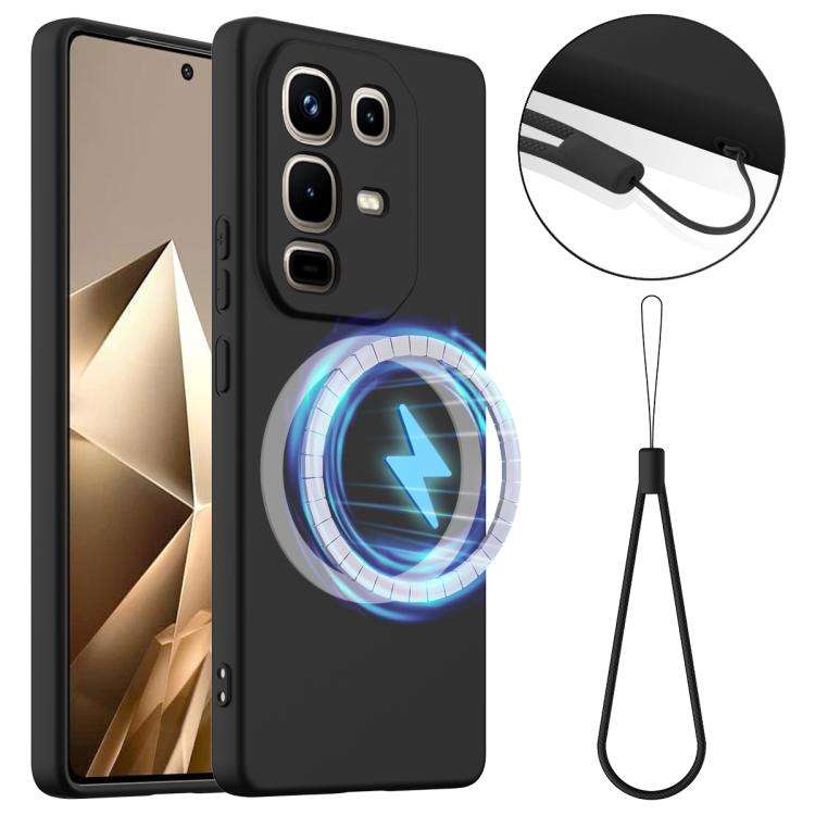 For Infinix Note 50 Pro+ Shockproof Silicone Magsafe Phone Case(Black)