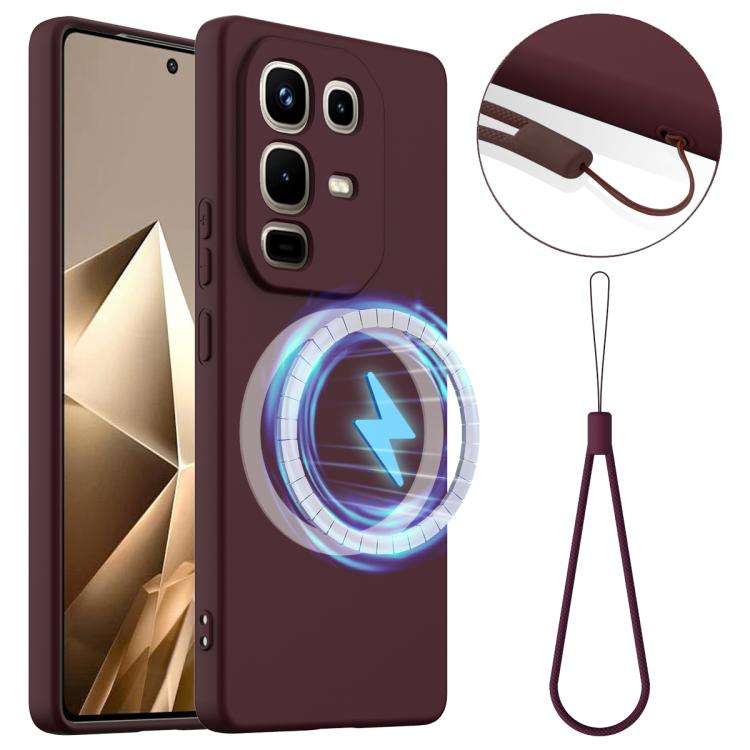 For Infinix Note 50 Pro+ Shockproof Silicone Magsafe Phone Case(Plum Color)