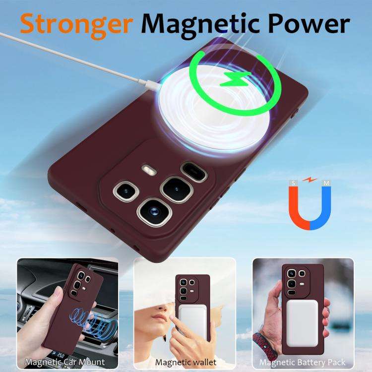 For Infinix Note 50 Pro+ Shockproof Silicone Magsafe Phone Case(Plum Color)