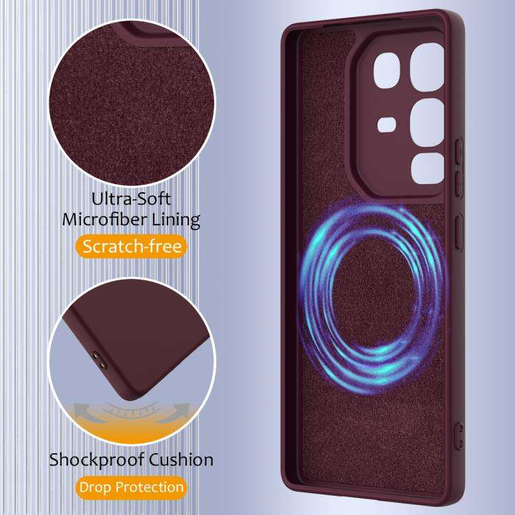 For Infinix Note 50 Pro+ Shockproof Silicone Magsafe Phone Case(Plum Color)