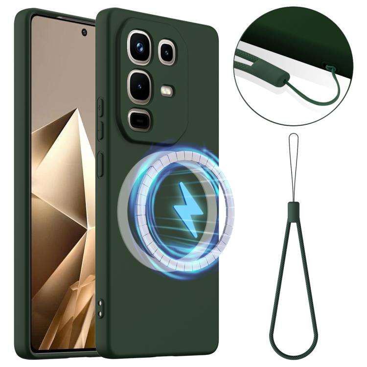 For Infinix Note 50 Pro+ Shockproof Silicone Magsafe Phone Case(Dark Green)