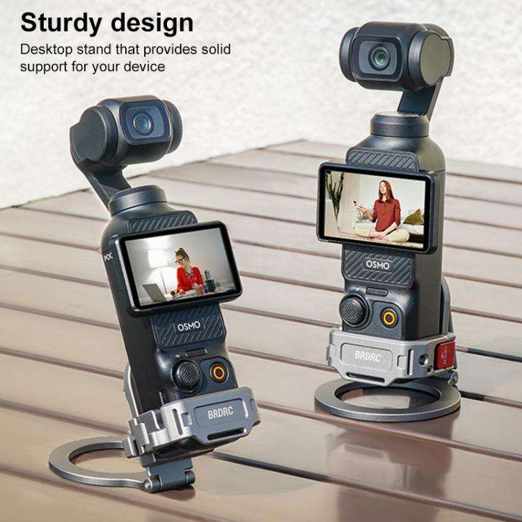 For DJI Osmo Pocket 3 BRDRC Smartphone Teleprompter Stand Desktop Clamp Cold Shoe Extension Mount...