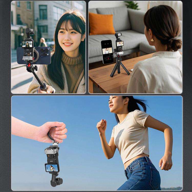 For DJI Osmo Pocket 3 BRDRC Smartphone Teleprompter Stand Desktop Clamp Cold Shoe Extension Mount...