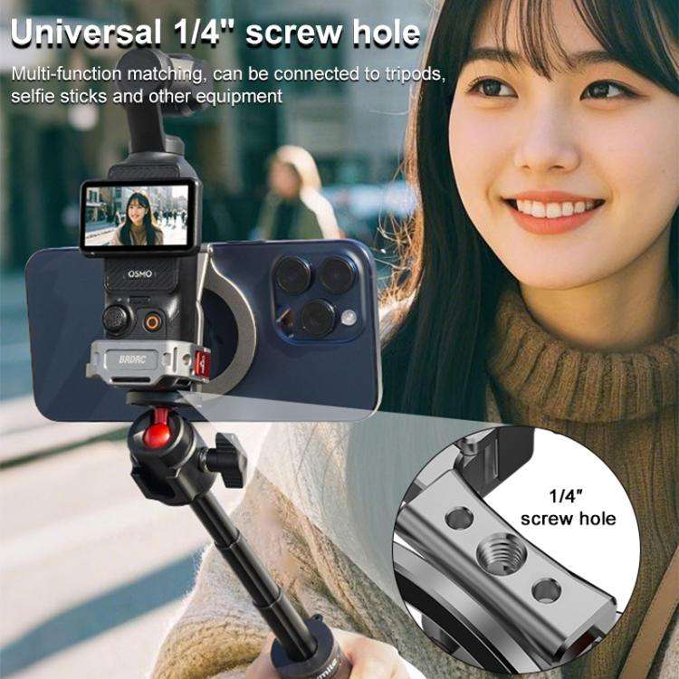 For DJI Osmo Pocket 3 BRDRC Smartphone Teleprompter Stand Desktop Clamp Cold Shoe Extension Mount...