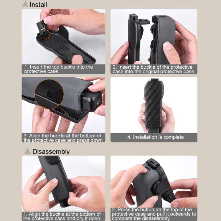 BRDRC Twill-Textured ABS Protective Case For DJI OSMO Pocket 3(Blue)