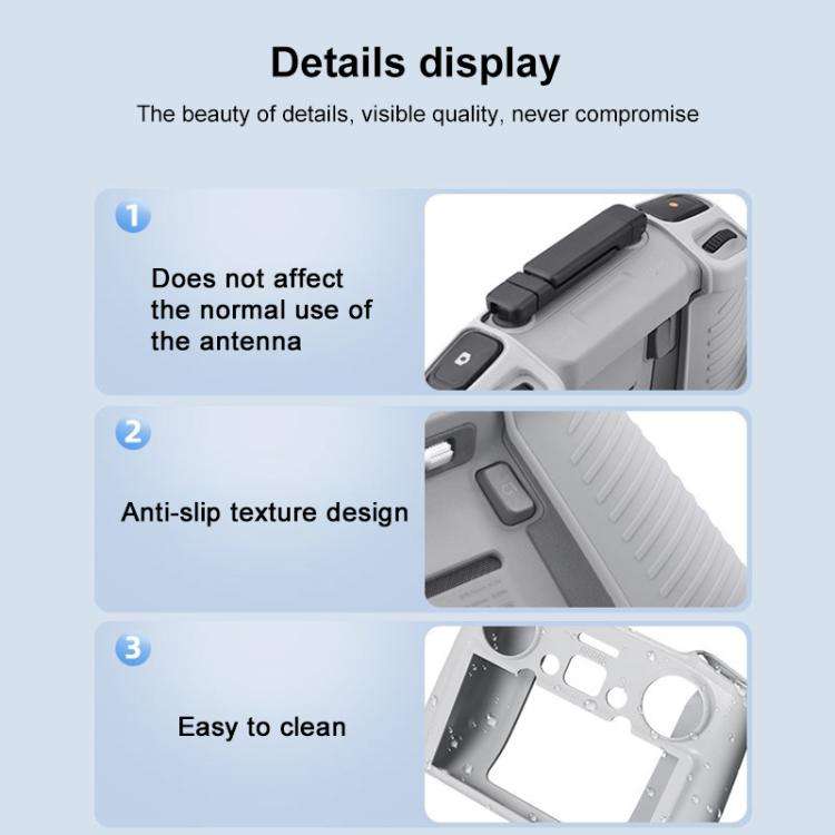 For DJI RC 2 BRDRC Remote Control Shockproof Anti-scratch Silicone Case(Grey)