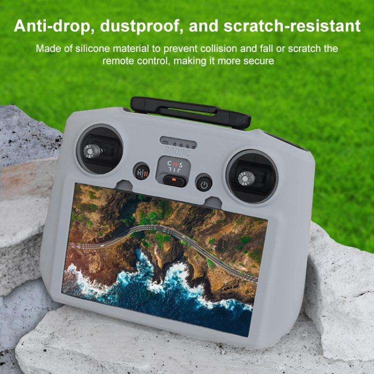 For DJI RC 2 BRDRC Remote Control Shockproof Anti-scratch Silicone Case(Grey)