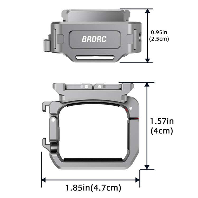 For DJI Osmo Pocket 3 BRDRC Quick Assembly Multi-function Cold Shoe Extension Mount(Dark Grey)