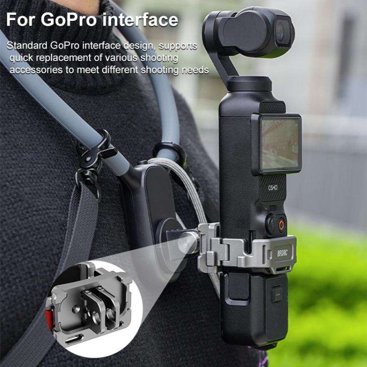 For DJI Osmo Pocket 3 BRDRC Quick Assembly Multi-function Cold Shoe Extension Mount(Dark Grey)