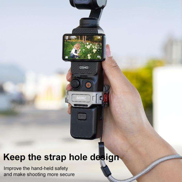 For DJI Osmo Pocket 3 BRDRC Quick Assembly Multi-function Cold Shoe Extension Mount(Dark Grey)