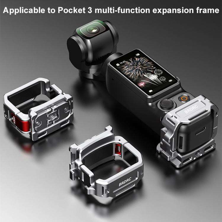 For DJI Osmo Pocket 3 BRDRC Quick Assembly Multi-function Cold Shoe Extension Mount(Dark Grey)