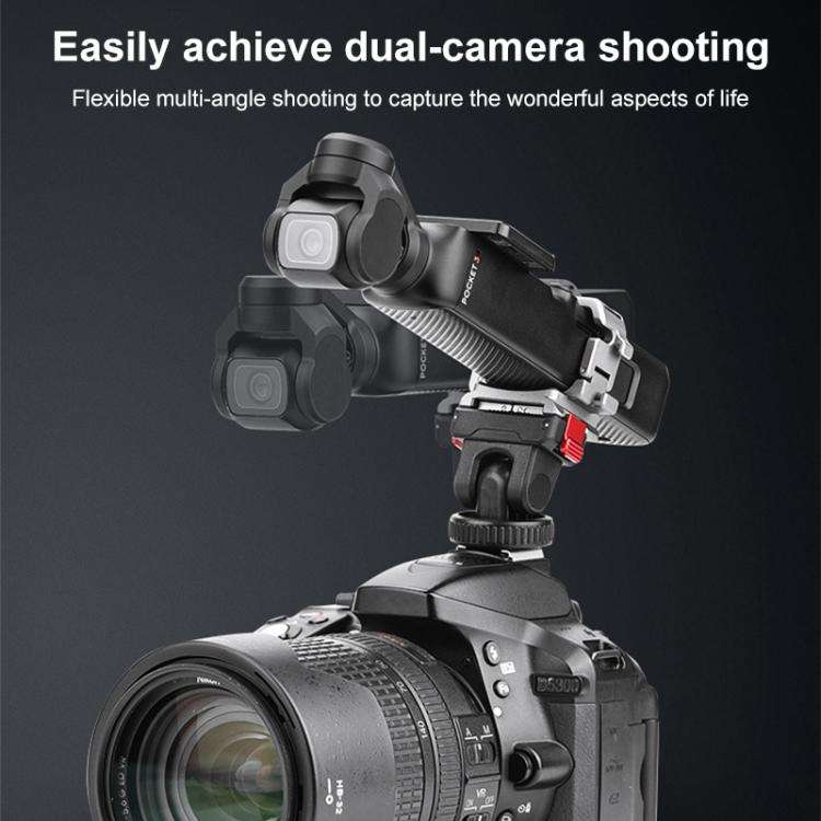 For DJI Osmo Pocket 3 BRDRC Quick Assembly Multi-function Cold Shoe Extension Mount(Dark Grey)