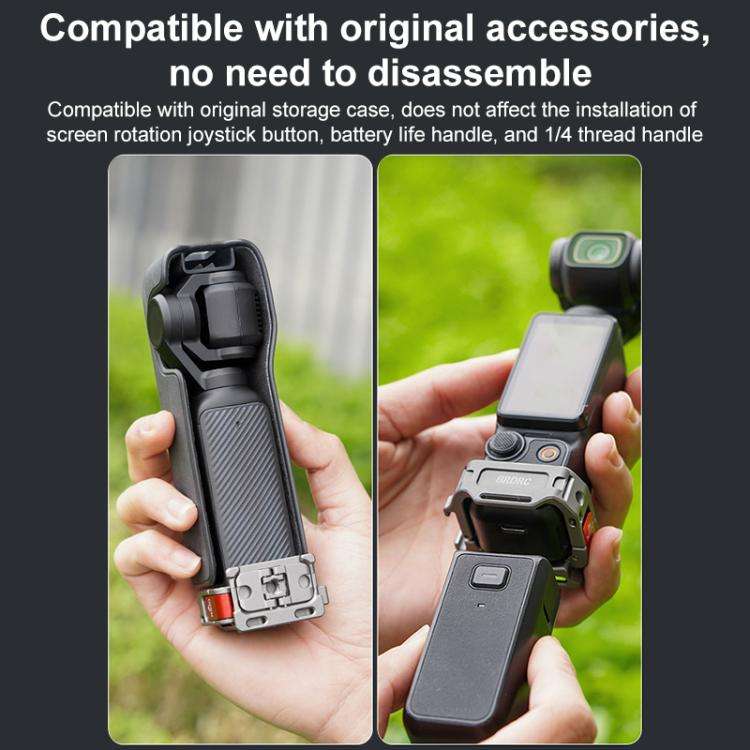 For DJI Osmo Pocket 3 BRDRC Quick Assembly Multi-function Cold Shoe Extension Mount(Dark Grey)