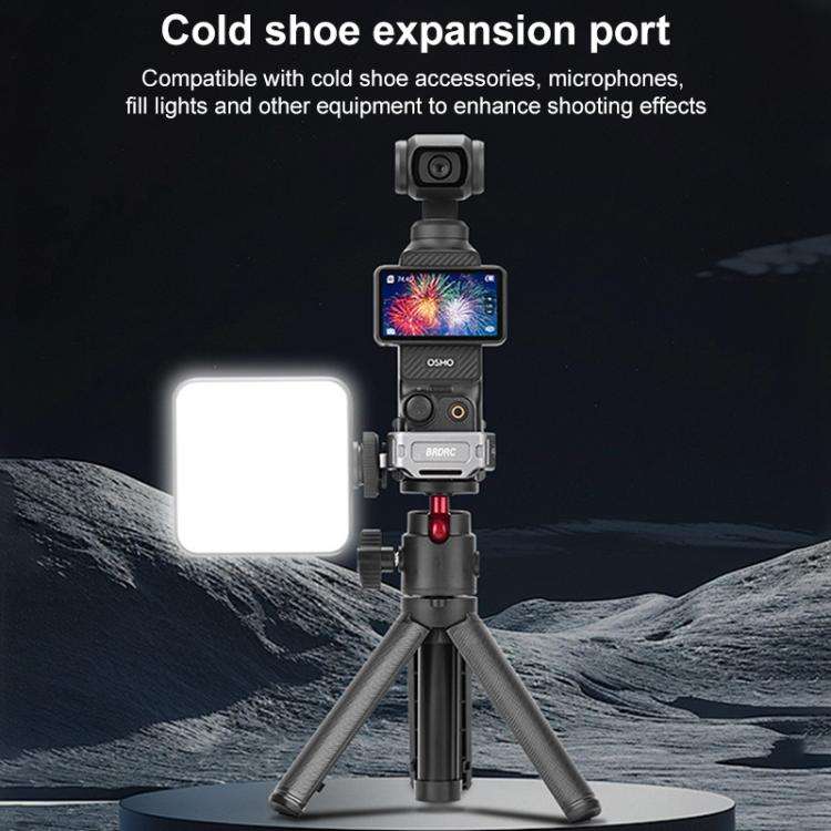 For DJI Osmo Pocket 3 BRDRC Quick Assembly Multi-function Cold Shoe Extension Mount(Dark Grey)