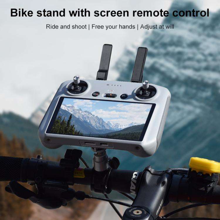 For DJI RC / RC 2 BRDRC Drone Remote Control Adapter Base Bicycle Holder(Black Silver)