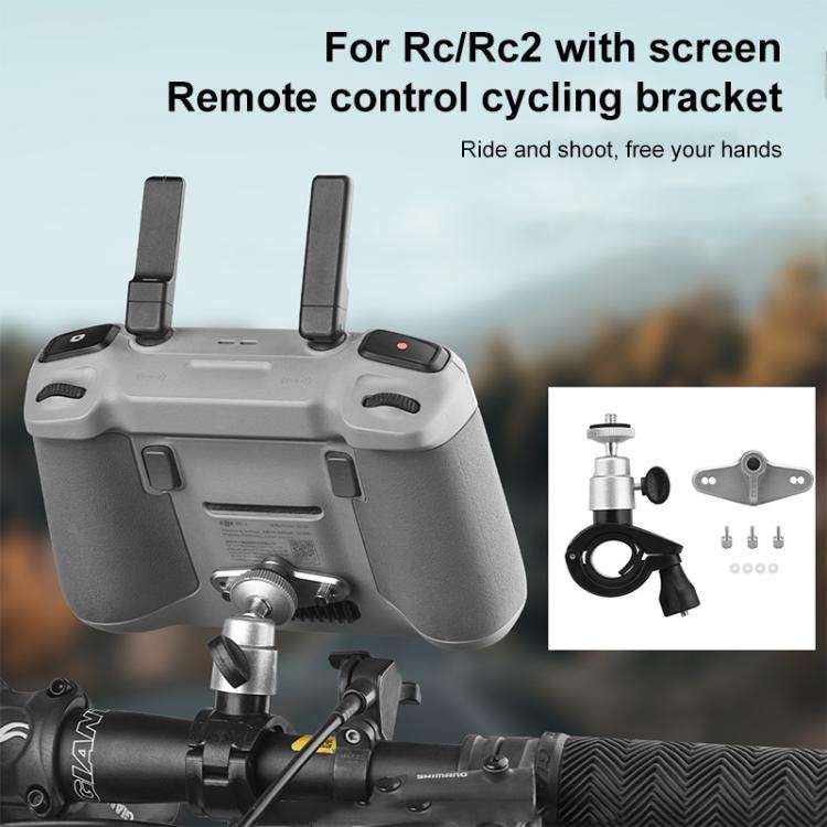 For DJI RC / RC 2 BRDRC Drone Remote Control Adapter Base Bicycle Holder(Black Silver)