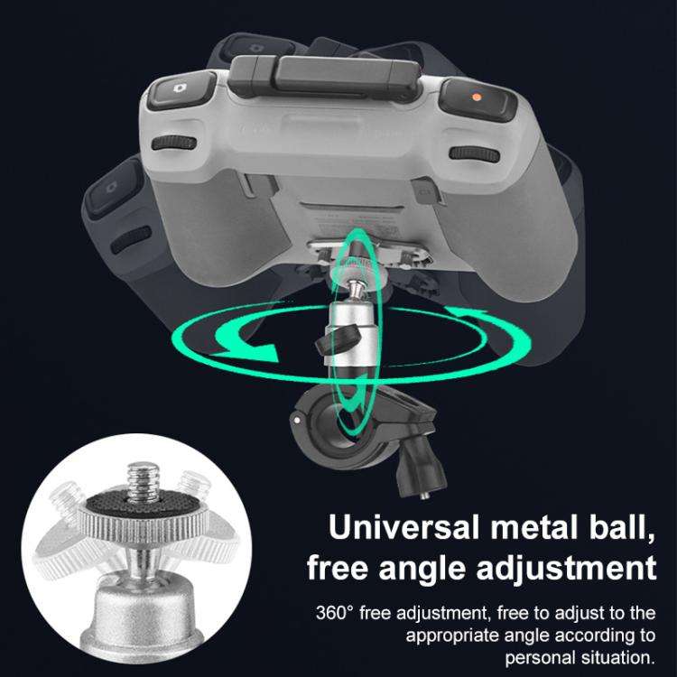 For DJI RC / RC 2 BRDRC Drone Remote Control Adapter Base Bicycle Holder(Black Silver)