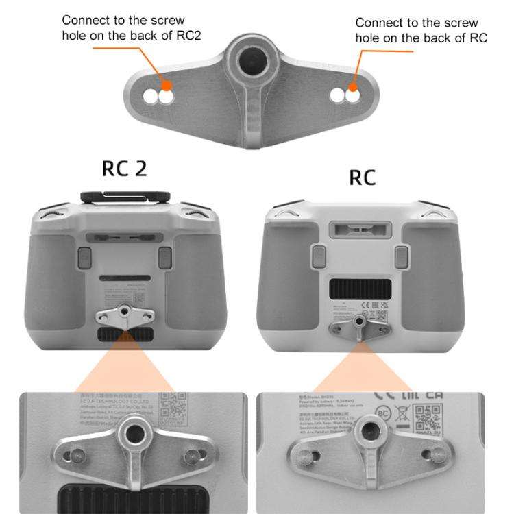 For DJI RC / RC 2 BRDRC Drone Remote Control Adapter Base Bicycle Holder(Black Silver)