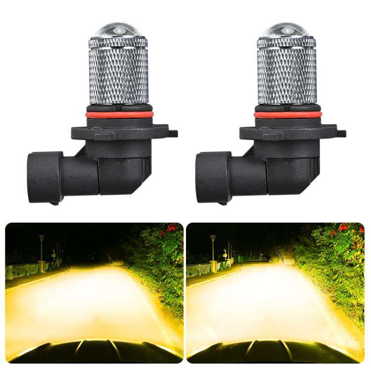 9005 Pair 8.5W 12-60V Car Lens Fog Light Bulb(Gold Light)