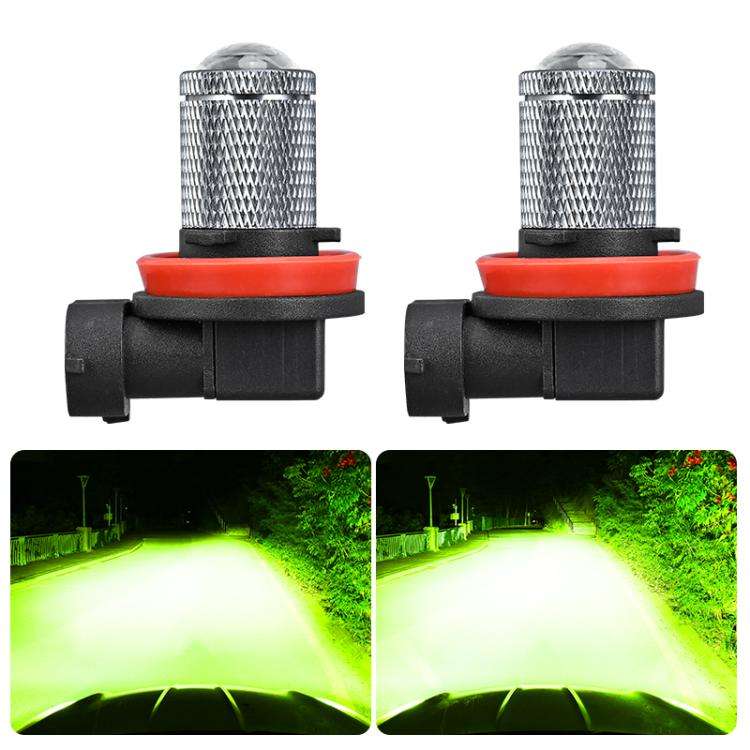H11 Pair 8.5W 12-60V Car Lens Fog Light Bulb(Lime Light)