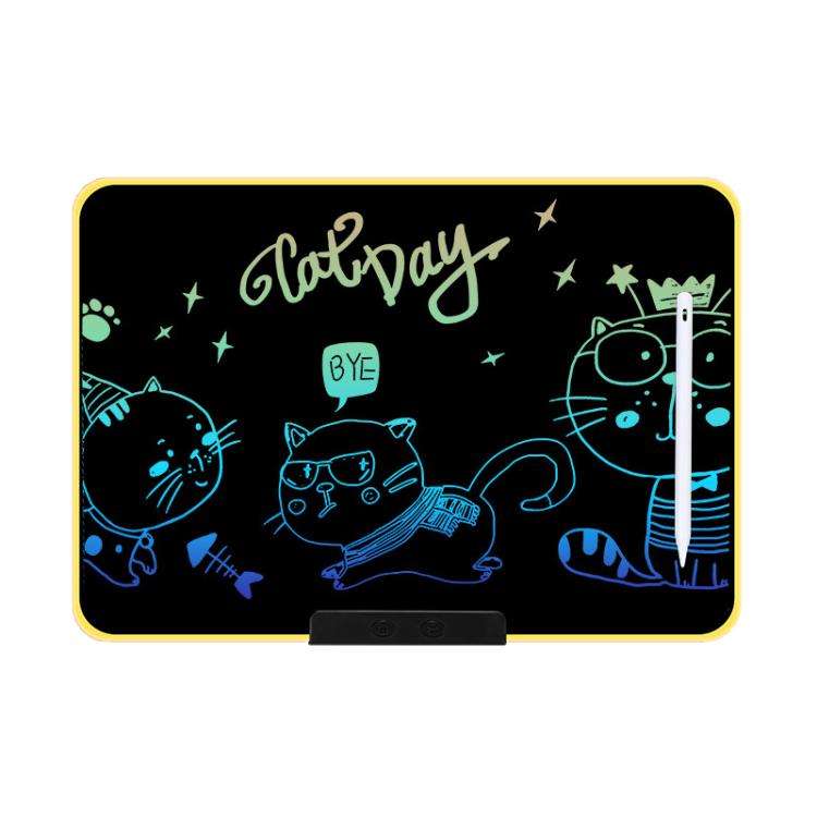 Rechargeable Children Graffiti LCD Drawing Board, Style:16 inch Yellow / Color Writing
