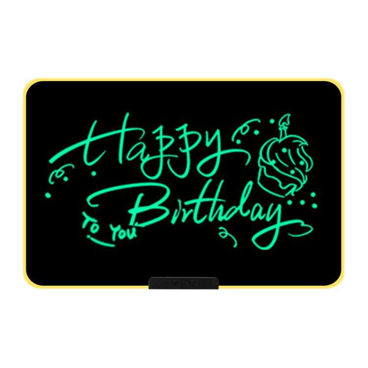 Rechargeable Children Graffiti LCD Drawing Board, Style:21 inch Yellow / Green Writing