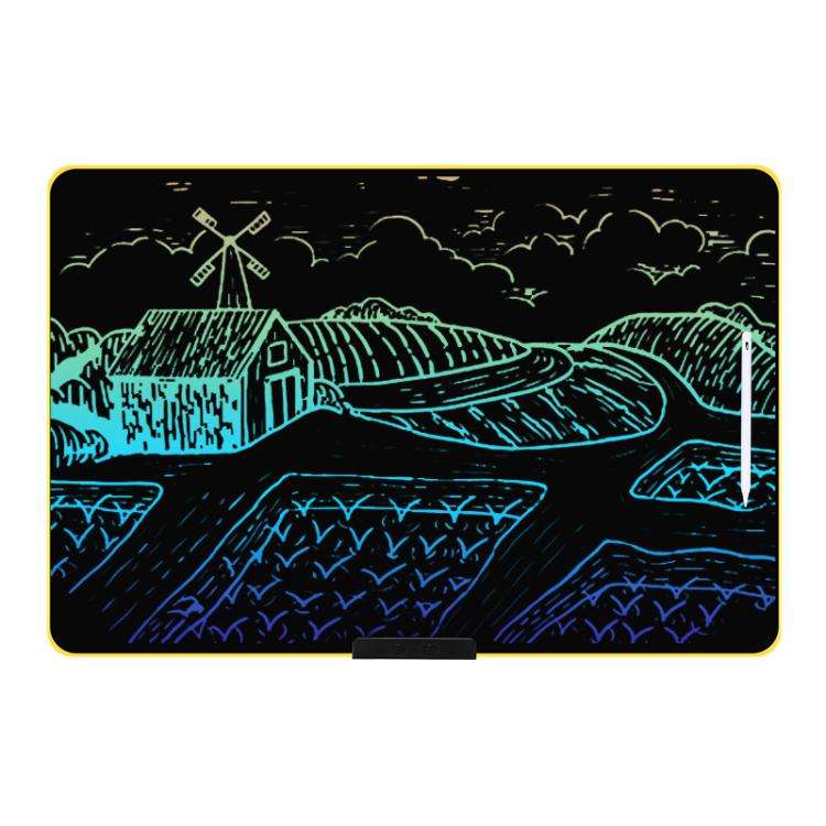 Rechargeable Children Graffiti LCD Drawing Board, Style:28 inch Yellow / Color Writing