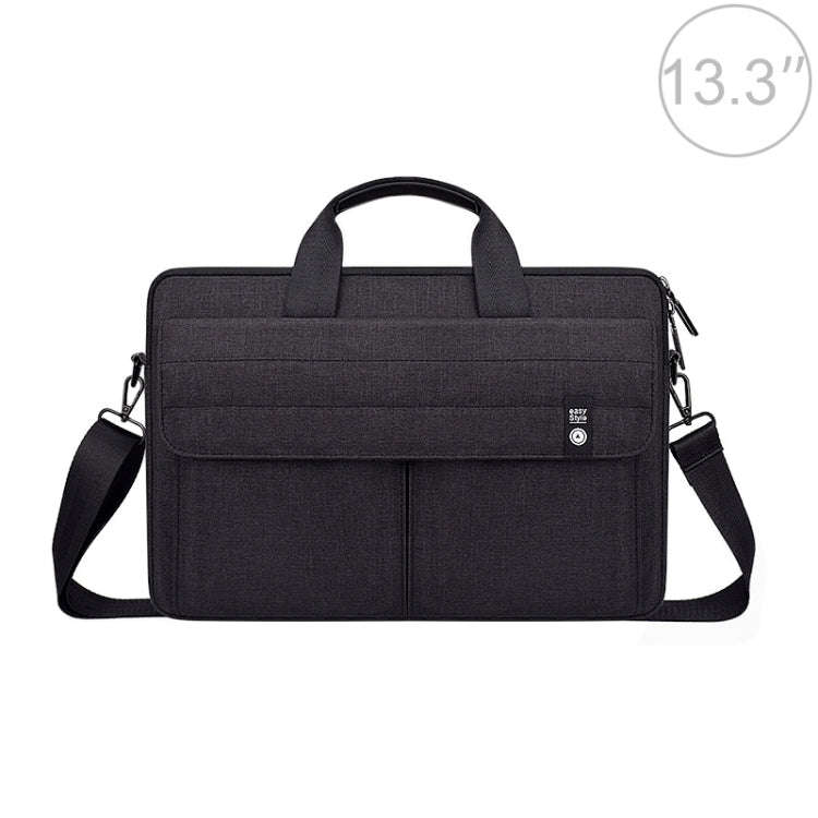 ST08 Handheld Briefcase Carrying Storage Bag with Shoulder Strap for 13.3 inch Laptop(Black)