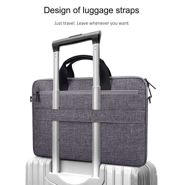 ST08 Handheld Briefcase Carrying Storage Bag with Shoulder Strap for 13.3 inch Laptop(Black)