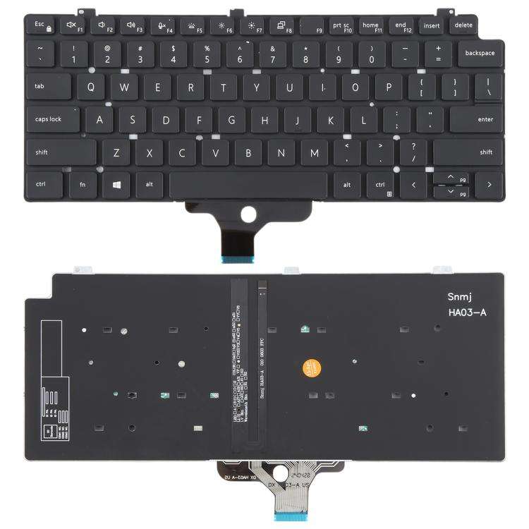 US Version Backlit Laptop Keyboard for Dell LATITUDE P33S 13-7300 7310(Black)