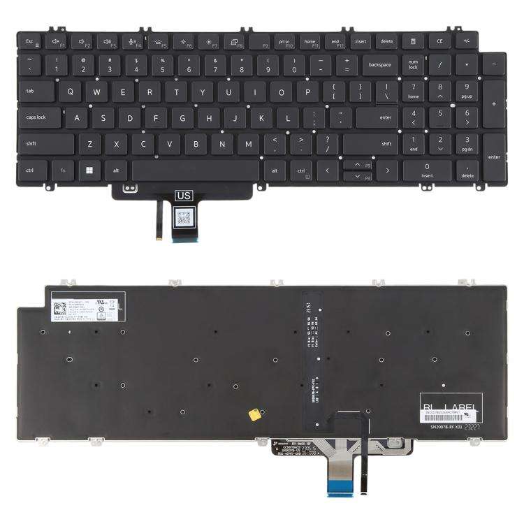 US Version Backlit Laptop Keyboard for Dell Latitude 3540 5520 5521 5530 5531 5540(Black)