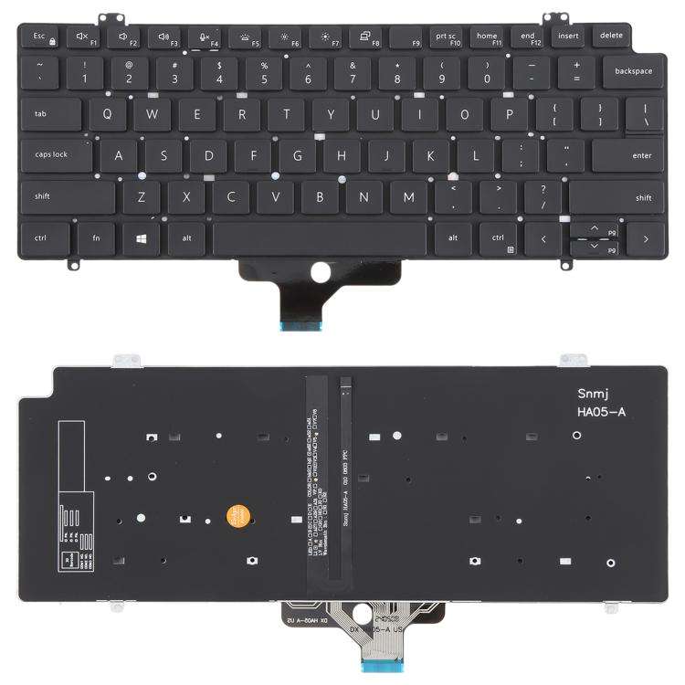 US Version Backlit Laptop Keyboard for Dell Latitude 7410 7410 2in1 P131G P119G(Black)