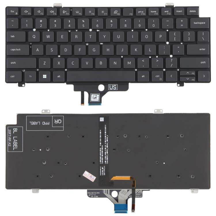 US Version Backlit Laptop Keyboard for Dell Latitude 7420 5420(Black)