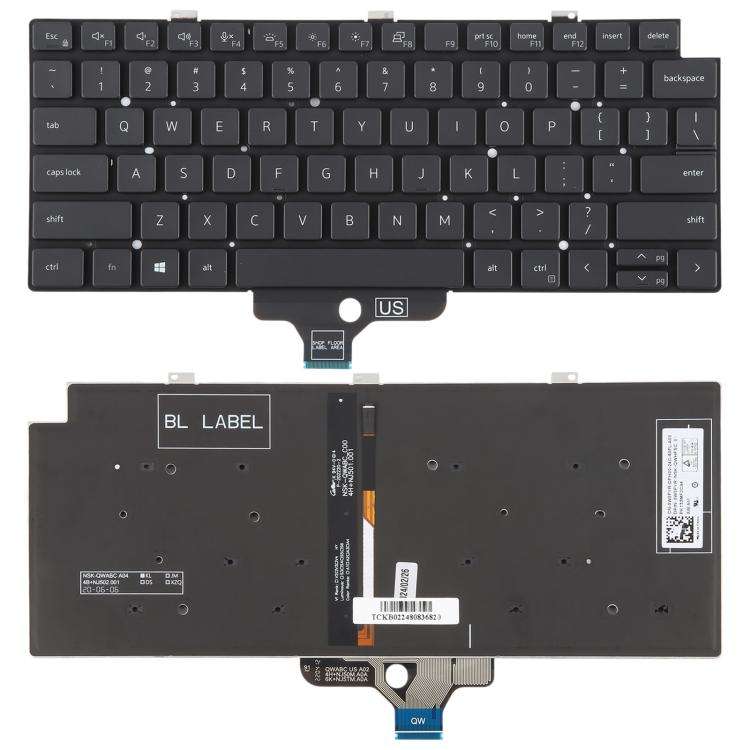 US Version Backlit Laptop Keyboard for Dell Latitude 5320 7320(Black)