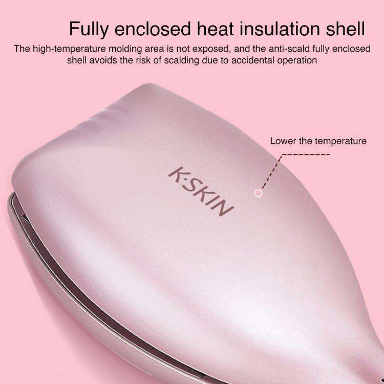 K-SKIN KD885 Negative Ion Electric Hair Curler Iron Hair Styling Tool(UK Plug Pink)