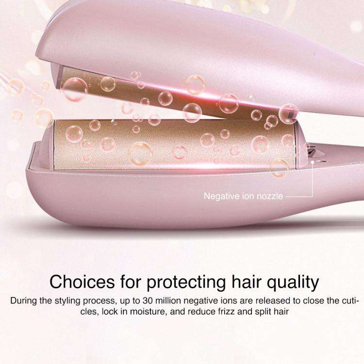 K-SKIN KD885 Negative Ion Electric Hair Curler Iron Hair Styling Tool(EU Plug Pink)