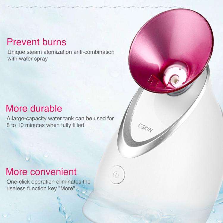 K-SKIN KD2331A Nano Ions Hot Spray Face Steamer Moisturizing Skin Beauty Device(EU Plug)