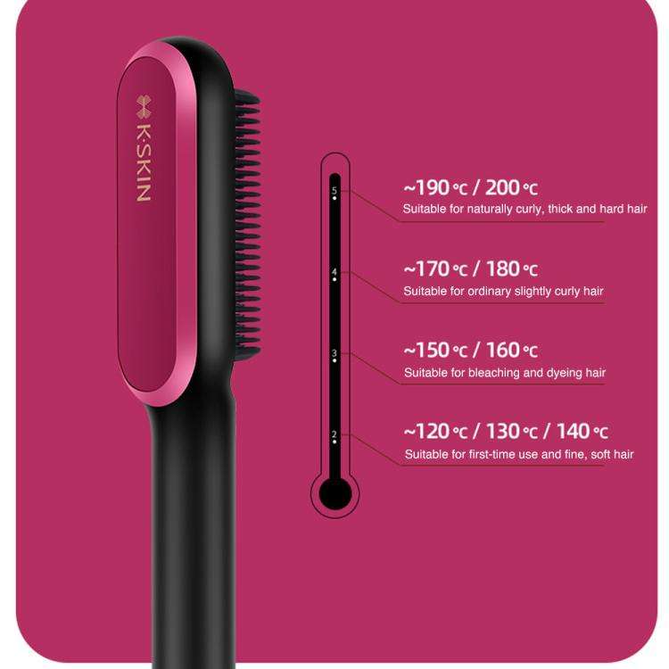 K-SKIN KD3800 PTC Heating Hair Straightening Curler Comb Iron(US Plug)