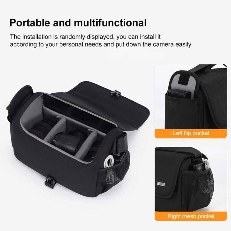 CADeN D27-1 Portable Digital Camera Bag with Strap, Size:31 x 21 x 17cm Black