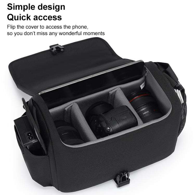 CADeN D27-1 Portable Digital Camera Bag with Strap, Size:31 x 21 x 17cm Black