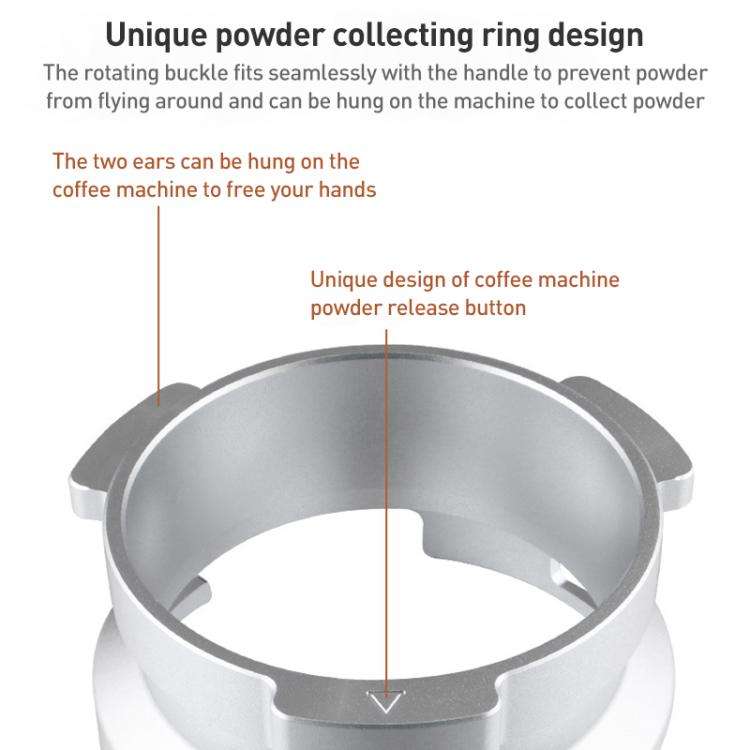 58mm Coffee Machine Handle Aluminum Alloy Rotary Buckle Powder Ring Coffee Receiving Ring For Bar...