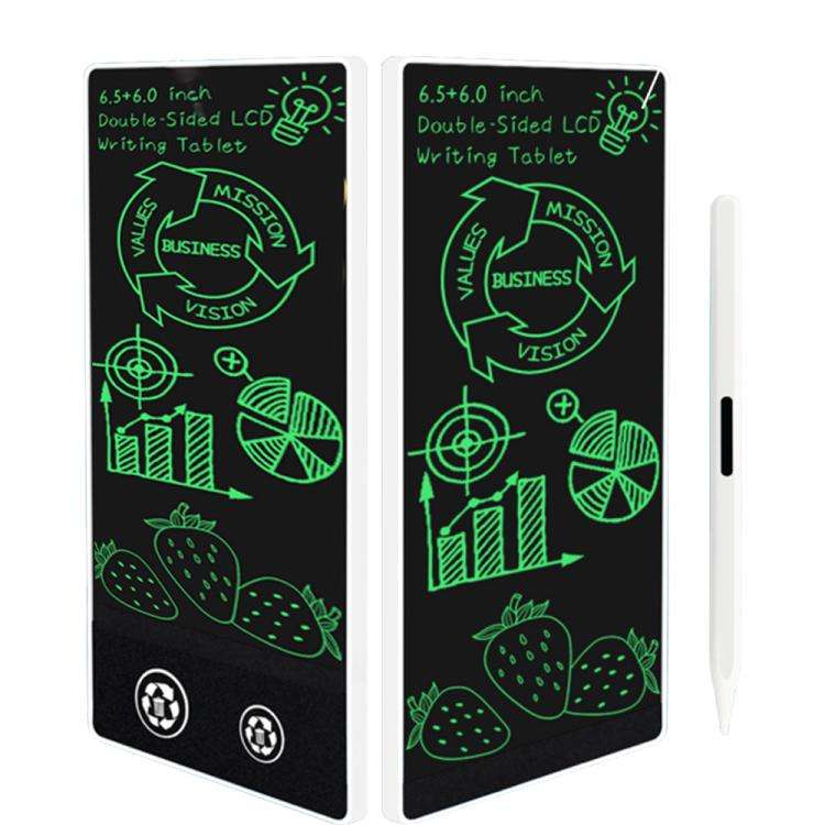 Simple Full Screen LCD Drawing Board Writing Tablet, 6.5+6.0 inch White / Green Writing