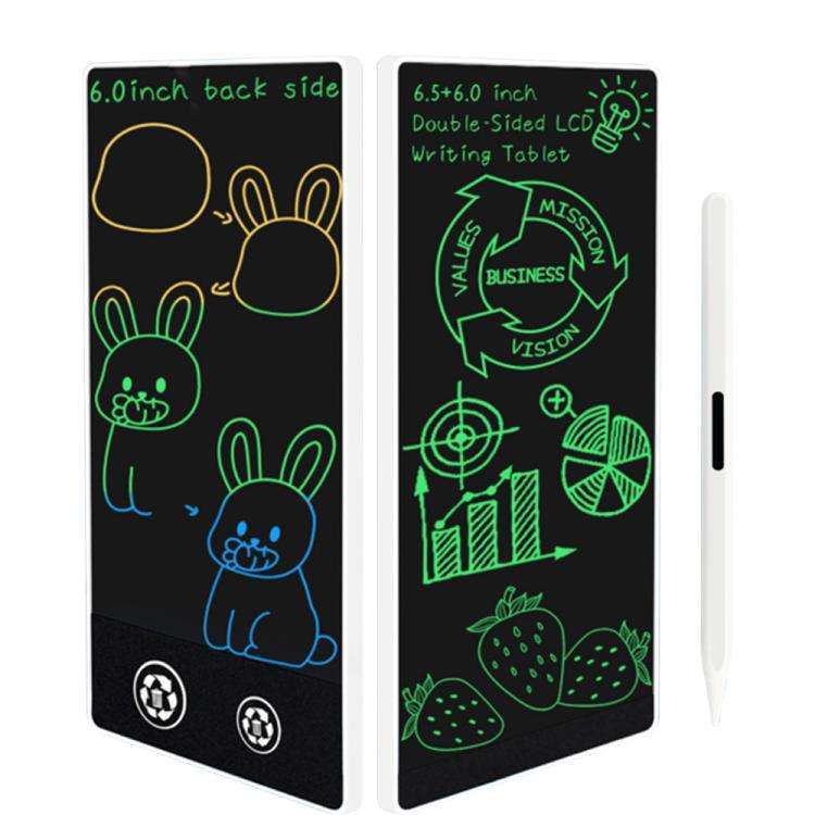 Simple Full Screen LCD Drawing Board Writing Tablet, 6.5+6.0 inch White / Color Writing