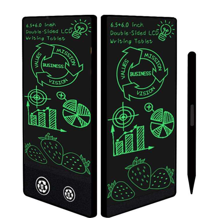 Simple Full Screen LCD Drawing Board Writing Tablet, 6.5+6.0 inch Black / Green Thin Writing