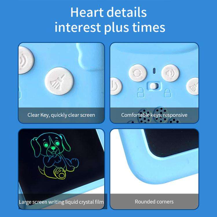 8.5 inch Children Early Education Drawing Board Card English Audiobooks, Style:Blue / 255 Cards