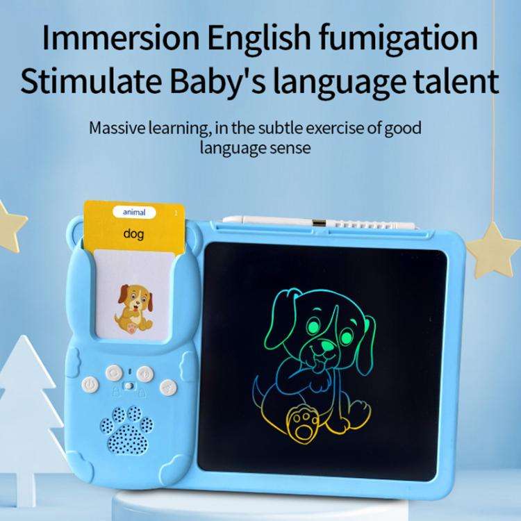 8.5 inch Children Early Education Drawing Board Card English Audiobooks, Style:Pink / 255 Cards