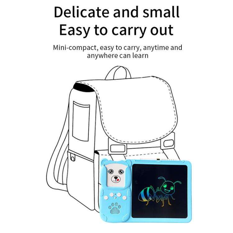 8.5 inch Children Early Education Drawing Board Card English Audiobooks, Style:Pink / 255 Cards