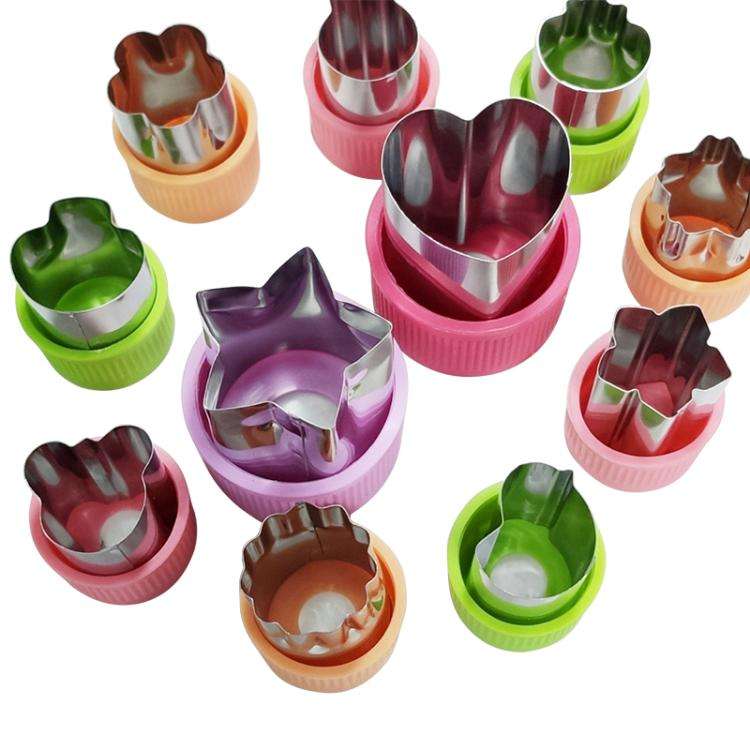Stainless Steel Irregular Biscuit Mold Fruit Begetable Cutting Mold, Style:11pcs / Set Random Color